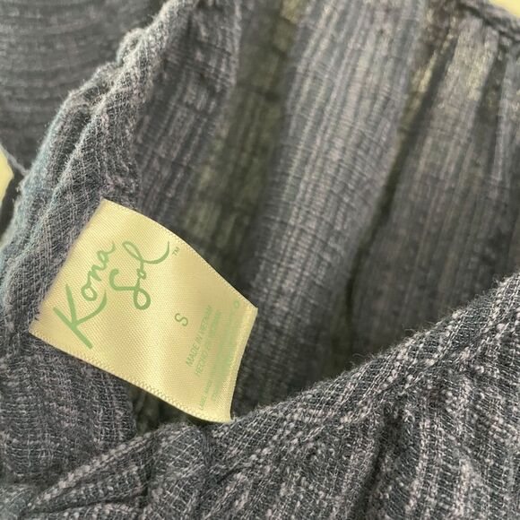 Kona Sol Navy Blue Reverse V Swimsuit Coverup with Tie Accent Size Small - Picture 3 of 3